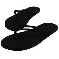 CieKen Women's Summer Flat Flip Flops Slip On Sandals Shoes Indoor Outdoor Flip-Flops (Black, US:7)