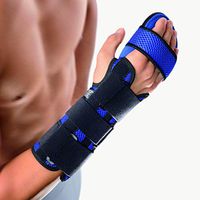 Bort Soft Hand Splint Brace Finger Support Carpal Tunnel Night Wrist Splint Immobilizer Finger Wrist Fracture Tendinitis Sprain Medical Grade Made in Germany (Blue, Medium, Right 6.7" – 7.5" inches)