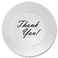 Thank You Classy Black Plastic Dessert Plate (8 CT) by Partypro