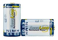 AccuPower AccuLoop NiMH C size AccuLoop AL4500-2 Rechargeable Batteries Precharged 2 Pack