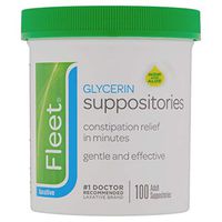 Fleet - Glycerin Suppositories, Laxative, Adult Jar, 100 Each
