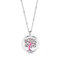 MESINYA 25mm Essential Oil Diffuser Necklace Aroma Magnetic Locket Pendant With 20'' Ball Station Chain&Pads (Tree of Life III)