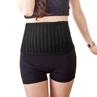 Adults Elders Compression Waist Warmer Support Kidney Binder Stomach Abdominal Warming Band Wrap Thick Adjustable Back Pain Brace Supports Guard Black