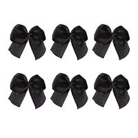 LIOOBO 60Pcs Ribbon Bows Bowknot Flower Handmade Bright Color Hair Bows Accessories for Girls Black