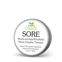 Clearly SORE, Pain Relief for Sore Muscles, Joints, Back, Neck Pain. Anti Inflammatory Fast Acting Herbal Muscle Rub with Hemp Oil, Copaiba, Turmeric, Black pepper, Ginger Essential Oils. Fast Relief.