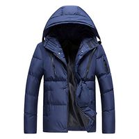 Alvinm Men's Jacket Hooded Softshell for Windproof Soft Coat Shell Jacket Outwear Blue