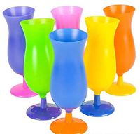 Rhode Island Novelty 8 Inch Plastic Neon Hurcane Glasses One Dozen