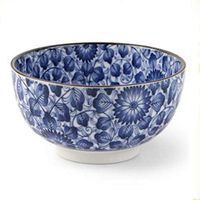 Home big wrist Blue and White Porcelain Tableware Beef Noodle Bowl Home Bowl Soup Bowl Decorative hotel retro soup bowl