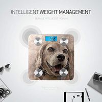 Bluetooth Scales Digital Weight Dog Pet Art Abstract Vintage Animal Puppy Scale Weight Body Fat Composition Monitor Analyzer with Smartphone App for Body Management-396lbs