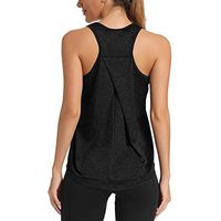 Aniywn Yoga Tank Tops for Women Running Vests Summer Gym Workout Loose Racerback Sleeveless Shirts Black