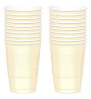 Amscan Plastic Cups | Vanilla Crème | 16 oz.| Party Supply | 200 ct.
