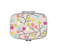 Udoosun Pill Box,Vintage Flower Motifs Custom Personlized Rectangular Pill Case Holder Decorative Box Pocket Purse Travel Pill Vitamin Tablet Medicine Case