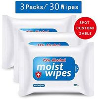 Alcohol Detergent Wipes (3Packs,30Wipes),Large Wet Wipes(8"x6"),75% Soft Alcohol Wipes for All-Purpose Cleaning