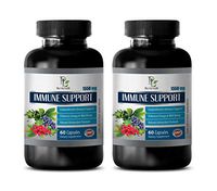 antioxidant Organic - Natural Immune Support Complex 1550MG - Powerful ANTIOXIDANTS - Best Herbs - Green Tea Raspberry - 2 Bottles (120 Capsules)