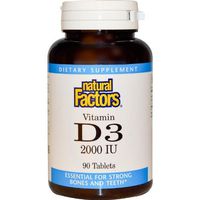 Vitamin D3 2000 IU, 90 Tablets, Natural Factors