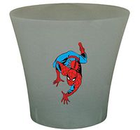 NEW! 3 Gallon Oval Shaped Wastebasket in a Grey Plastic Finish that Features Your Choice of a Novelty Theme Logo and a Free Trash Can Liner! (Spiderman)