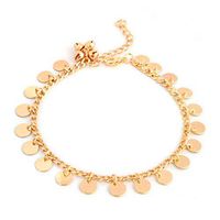 Myhouse Bohemian Tassel Retro Metal Round Bells Anklet Beach Barefoot Chain, Gold Color
