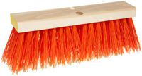 Weiler 70212 16" Block Size, Orange Polypropylene Fill, Hardwood Block, Street Broom
