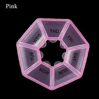 GFNet Pill Box,Weekly Health Care Vitamin Holder Organizer Drug Container 7 Days Medicine Box Pill Splitters Case(Pink)