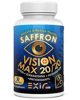 Premium Non-GMO Vision 20/20® Saffron Astaxanthin Lutein Meso-Zeaxanthin Zeaxanthins Proanthocyanidins, Curcuminoids, 60 Vegi Cap