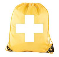 First Aid Backpack Drawstring Medical Bag for Emergencies or Epi Pen & Medicine - Athletic Gold CA2500FirstAid S5