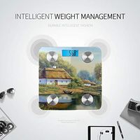 Beautiful Landscape Paintings Fat Muscle Scale Electric Scale Scale Weight Tracks 8 Key Compositions Analyzer Sync with Fitness Apps 400 Lbs
