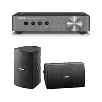 Yamaha WXA-50 MusicCast Wireless Streaming Amplifier NS-AW294 Outdoor Speaker, Pair, Black