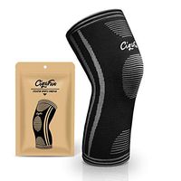 CigaFun Compression Knee Sleeve - Non-Slip Breathable Fabric- Best 3D Knee Brace for Men & Women – Knee Protect for Running, Crossfit, Basketball, Weightlifting, Gym,Outdoor 1 Unit