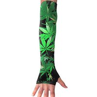 QG ZZX Marijuana Leaves Unisex Compression Arm Sleeves UV Protection Performance Arm Sleeve - for Outdoor Sports Baseball,Basketball,Football (1 Pair)