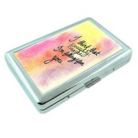 Falling For You Em1 Hip Silver Cigarette Case Id Holder Metal Wallet 4" X 2.75" RFID Protection