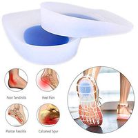 Silicone Gel Heel Cups - Shoe Inserts for Plantar Fasciitis, Sore Heel Pain, Bone Spur and Achilles Pain - Pad and Shock Absorbing Support 2 Pairs (Large)