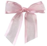 Pre-Tied Pink Organza Bows - 4" Wide, Set of 12, Craft Ribbon Bow, Satin Edge, Wedding Embellishments, Mother's Day, Gift Basket, Birthday, Christmas, Valentine's Day, Easter