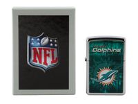 Zippo NFL Miami Dolphins Street Chrome Pocket Lighter
