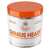 Genius Heart & Cardiovascular Health Supplement – Cholesterol Lowering Vein & Blood Pressure Support w/Grape Seed Extract, Vitamin K2 MK7 & CoQ10 – Antioxidant Energy for Men & Women,60 Veggie Pills