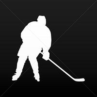 Sticker Ice Hockey Player Figure Tablet Vehicle Weatherproof Garage ca White (4 X 3.62 In)