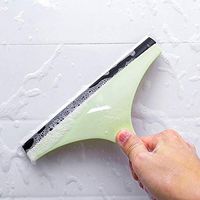Panzisun Plastic Window Wiper Squeegee Trimmer Blade Cleaner Puller Car Scratch For Shower Doors Mirrors Tile Flooor (Green)