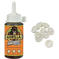 Gorilla Original Gorilla Glue, 4 oz, Brown with 10 Disposable Latex Finger Cots Rubber Fingertips