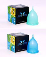Super Jennie Menstrual Cup - Made in USA - Twin Pack (Small, Teal)