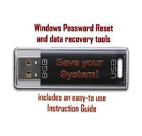 Computer Password Reset & Data Recovery Tools for Windows - on 8GB USB Flash Drive