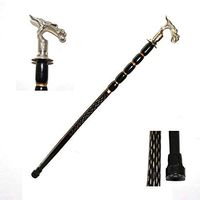 Nautical World Handmade Vintage Aluminum Dragon Crafted Wooden Walking Stick Cane Antique Style for Men, Affordable Gift Decorative Walking Cane Fashion Statement for Men/Women/Seniors/Grandparents!