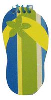 Tropical Themed Shaped Glitter Note Pads Party Pack ~ Set of 4 Sandal with Green Flower by Toe (60 Sheets, 120 Pages)