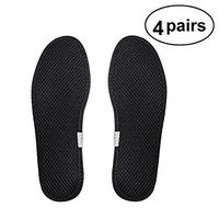 4 Pairs of Bamboo Charcoal Deodorant Mesh Insoles Sweat-Absorbent Shoe Inserts for Men Women - Size 36(Black)