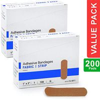 Flexible Fabric Adhesive Bandages, 1” x 3”, with Absorbent Non-Stick Pad, for Wound Care and First Aid. All One Size, 200 Count