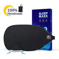 Mavogel Cotton Sleep Eye Mask - Updated Design Light Blocking Sleep Mask, Soft and Comfortable Night Eye Mask for Men Women, Eye Blinder for Travel/Sleeping/Shift Work, Includes Travel Pouch, Black