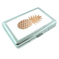 Pineapple Em5 Hip Silver Cigarette Case Id Holder Metal Wallet 4" X 2.75" RFID Protection