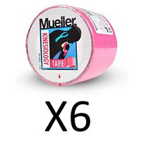 Mueller Sports Medicine 28277 Kinesiology Tape, Continuous Roll, Latex Free Pink (Pack of 6)