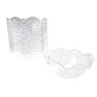 Homeford Clear Mini Waved Edge Plastic Appetizer Dessert Bowls, 3-1/2-Inch x 1-1/2-Inch, 12-Count