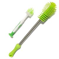 Silicone Bottle Brush, Dishwashing Cleaning Brush Set, Baby Bottle Cleaner Brush for Washing Glass Baby Bottles Coffee Mugs Beer Sport Bottles, Long Handle