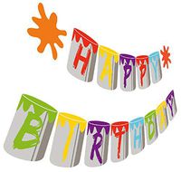 Art Birthday Banner, Painting Happy Birthday Party Sign, Artist Bday Bunting Hanging Decorations