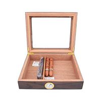 YDHAO Humidor Cigar Box, Large-Capacity Cigar Cabinet with Hygrometer and Humidifier Cigarette Case, Glass Cover, Can Hold 30 Cigars, Thick Sealed Storage Box, Men's Gift Box Storage Cigar